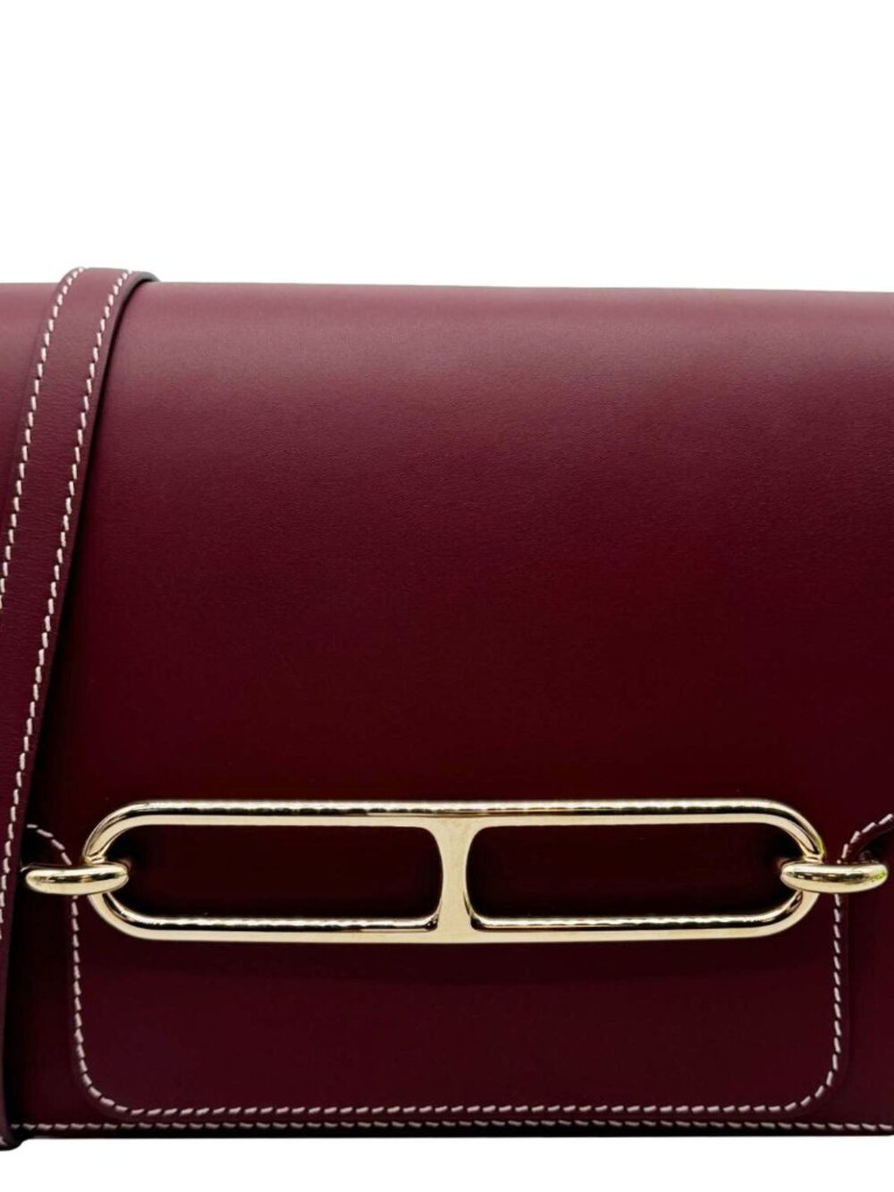 Hermes  Roulis Sac 23 Veau Sombrero Leather Shoulder Bag Burgundy